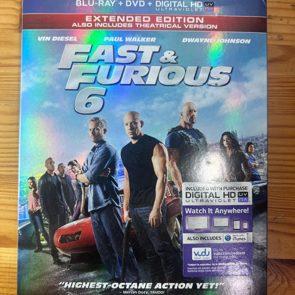Fast & Furious 6 (Blu-Ray+DVD+Digital) Very Good $7